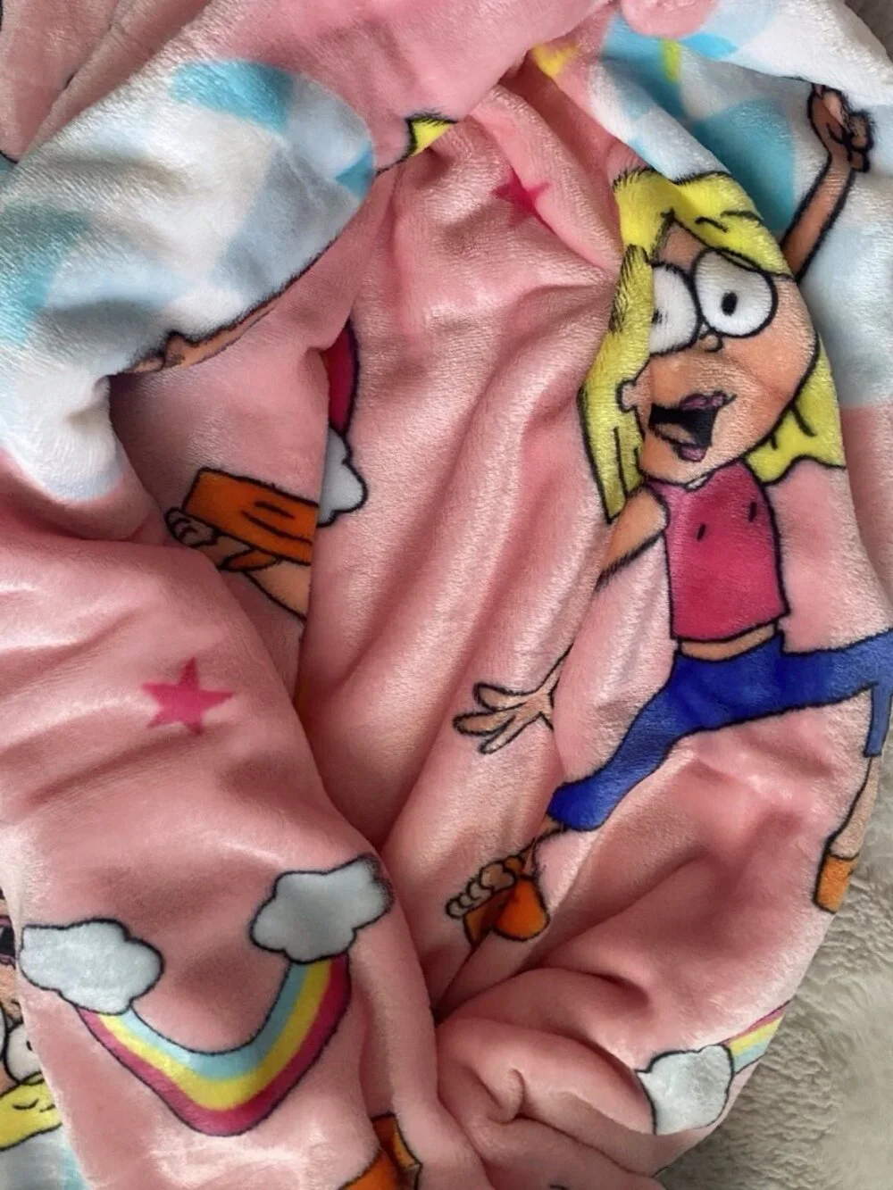 Disney Throwback Lizzie McGuire Disco Ball Pink Soft Throw Blanket 50” X 70” NEW